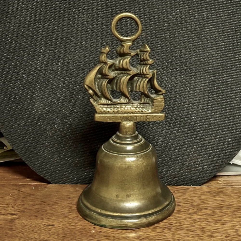 Vintage Small Brass Bell - The Victory Ship Made in England 5 Inches